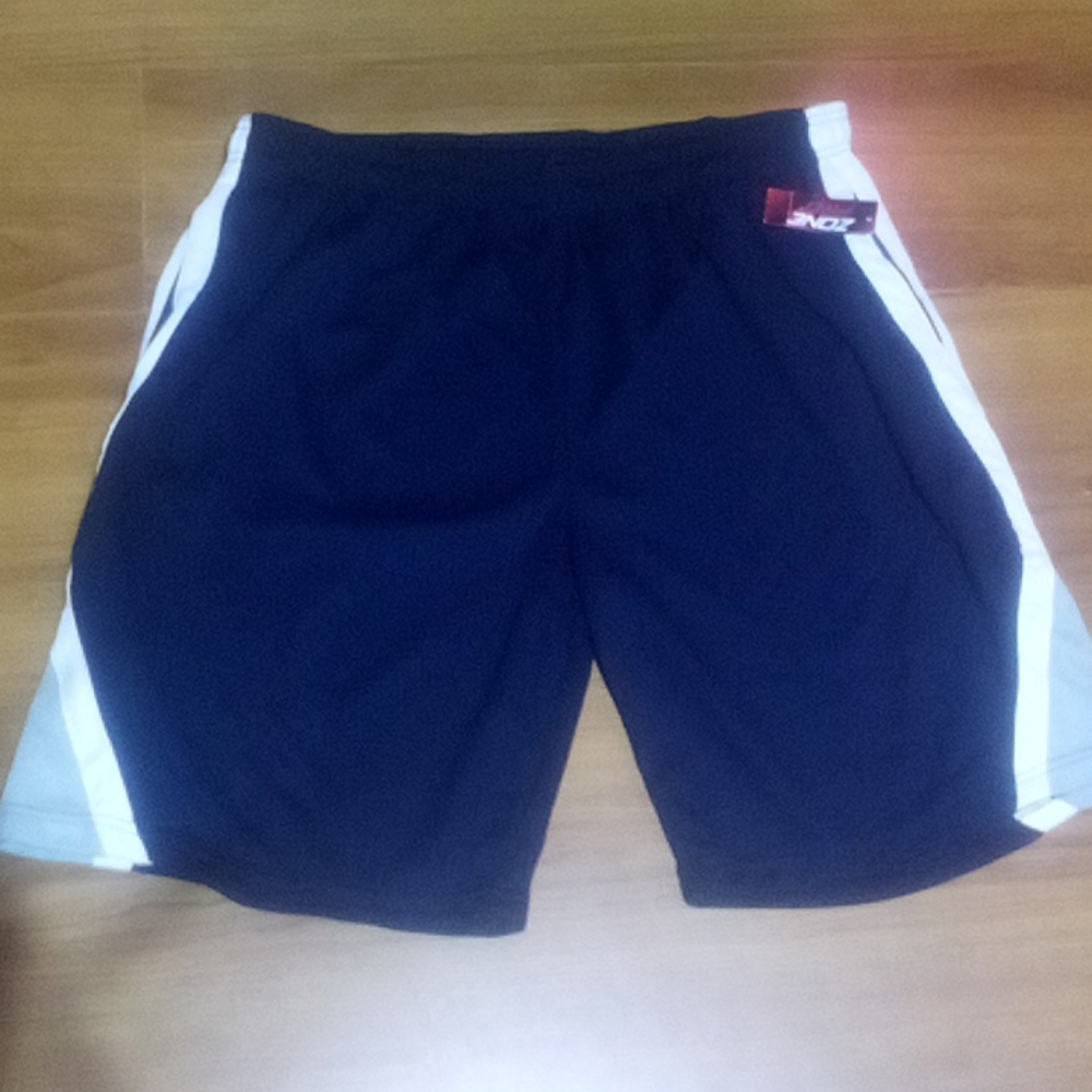 NWT "ZonePro" blue polyester basketball shorts w/drawstr
